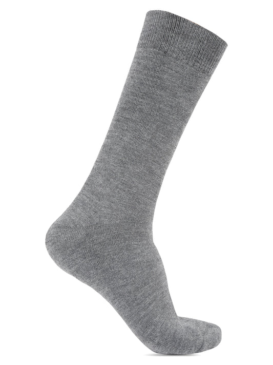 Men's Grey Melange Basic Crew length Socks -Pack of 3