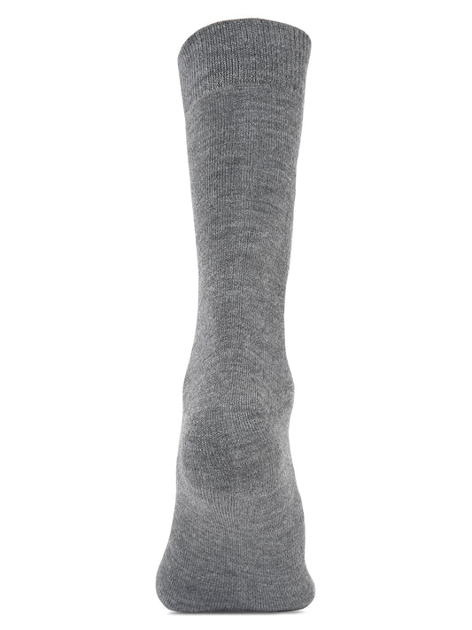 Men's Grey Melange Basic Crew length Socks -Pack of 3