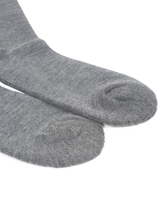 Men's Grey Melange Basic Crew length Socks -Pack of 3