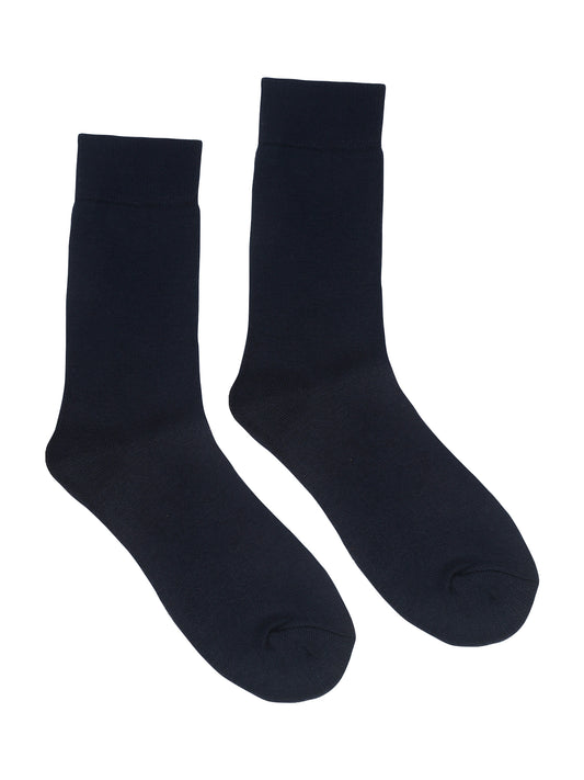 Men's Navy Blue Basic Crew length Socks -Pack of 3