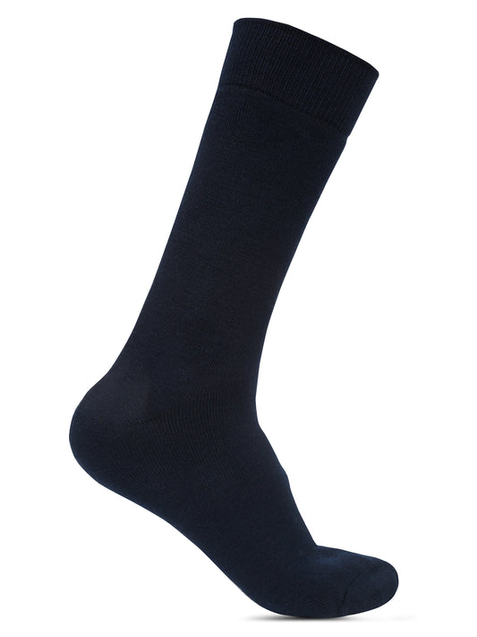 Men's Navy Blue Basic Crew length Socks -Pack of 3