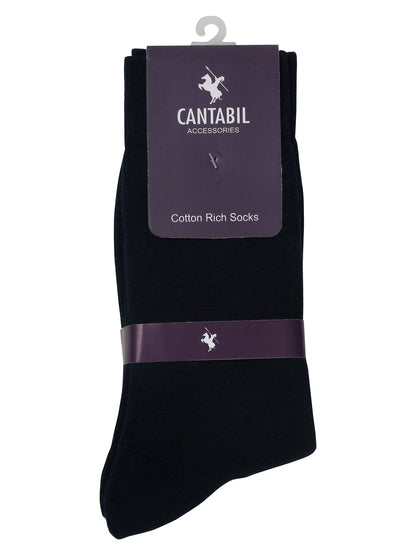Men's Navy Blue Basic Crew length Socks -Pack of 3