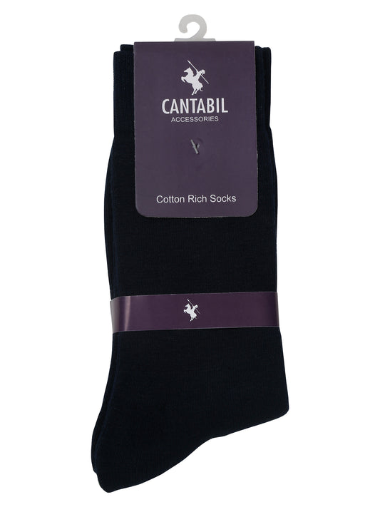 Men's Navy Blue Basic Crew length Socks -Pack of 3