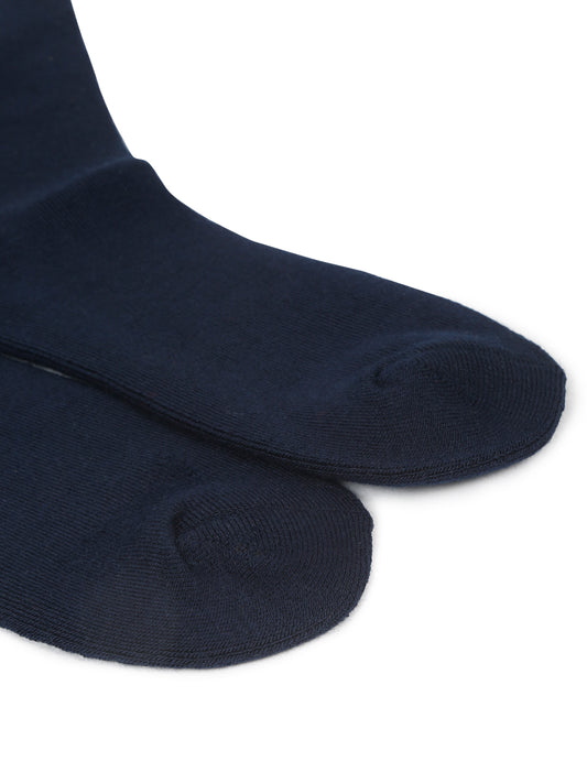 Men's Navy Blue Basic Crew length Socks -Pack of 3