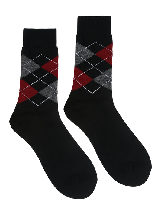 Men's Black Basic Crew length Socks -Pack of 3