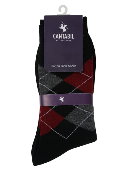 Men's Black Basic Crew length Socks -Pack of 3