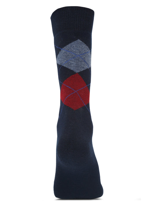 Men's Navy Blue Basic Crew length Socks -Pack of 3