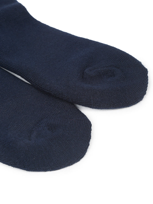 Men's Navy Blue Basic Crew length Socks -Pack of 3