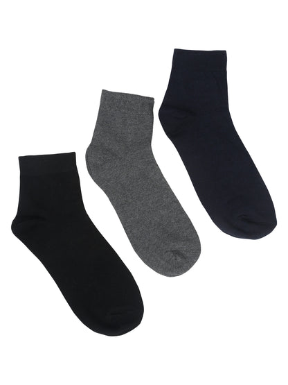 Men's Mix (Navy,Grey,Black) Basic Ankle length Socks -Pack of 3