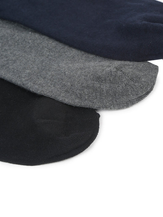 Men's Mix (Navy,Grey,Black) Basic Ankle length Socks -Pack of 3