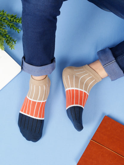 Men's Beige Fashion Ankle length  Socks -Pack of 5