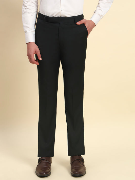 Formal Trouser for Men l Breathable & Soft with Color Fastness Regular Fit Terry Rayon Fabric Checkered Pattern Hook & Bar Closure