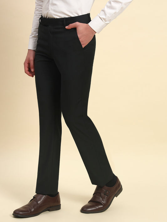 Formal Trouser for Men l Breathable & Soft with Color Fastness Regular Fit Terry Rayon Fabric Checkered Pattern Hook & Bar Closure