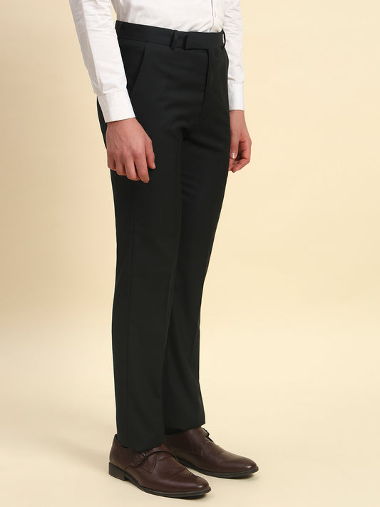 Formal Trouser for Men l Breathable & Soft with Color Fastness Regular Fit Terry Rayon Fabric Checkered Pattern Hook & Bar Closure