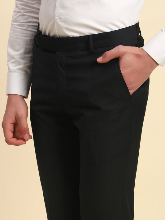 Formal Trouser for Men l Breathable & Soft with Color Fastness Regular Fit Terry Rayon Fabric Checkered Pattern Hook & Bar Closure