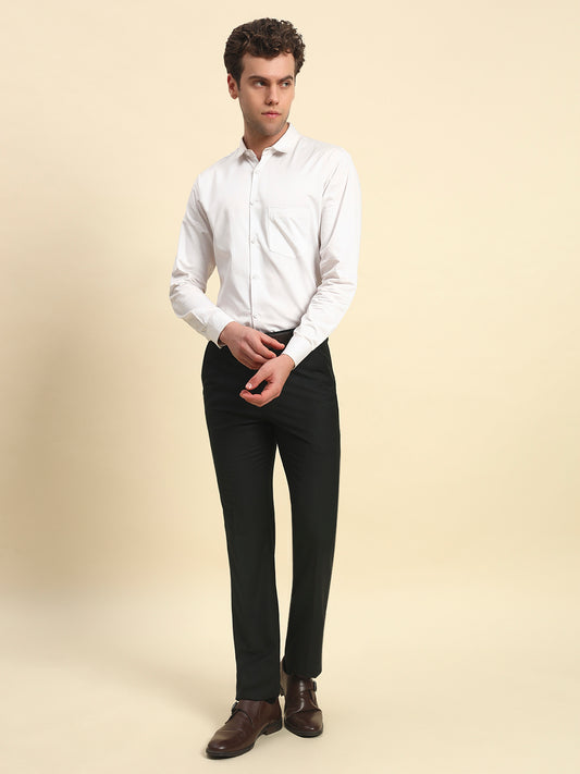 Formal Trouser for Men l Breathable & Soft with Color Fastness Regular Fit Terry Rayon Fabric Checkered Pattern Hook & Bar Closure