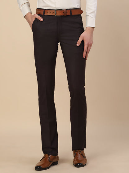 Formal Trouser for Men | Breathable & Soft with Color Fastness Regular Fit Terry Rayon Fabric Check Pattern Hook & Bar Closure