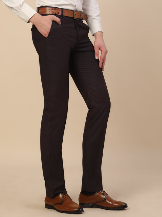 Formal Trouser for Men | Breathable & Soft with Color Fastness Regular Fit Terry Rayon Fabric Check Pattern Hook & Bar Closure