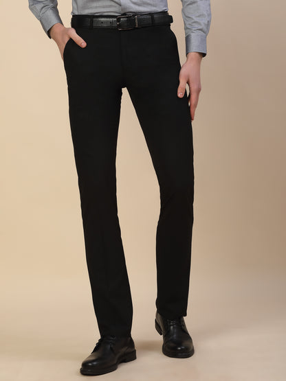 Formal Trouser for Men | Breathable & Soft with Color Fastness Regular Fit Poly Vicose Fabric Solid Pattern Hook & Bar Closure