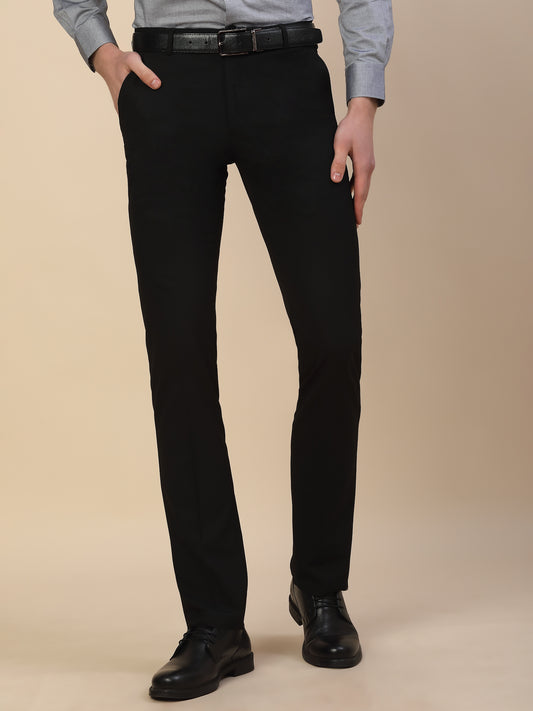 Formal Trouser for Men | Breathable & Soft with Color Fastness Regular Fit Poly Vicose Fabric Solid Pattern Hook & Bar Closure