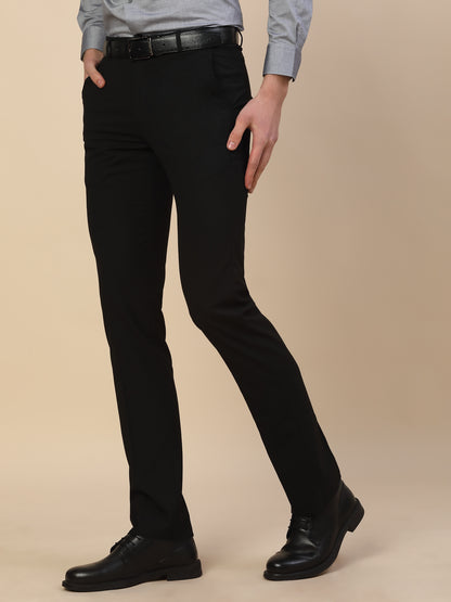 Formal Trouser for Men | Breathable & Soft with Color Fastness Regular Fit Poly Vicose Fabric Solid Pattern Hook & Bar Closure