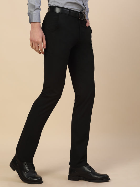 Formal Trouser for Men | Breathable & Soft with Color Fastness Regular Fit Poly Vicose Fabric Solid Pattern Hook & Bar Closure