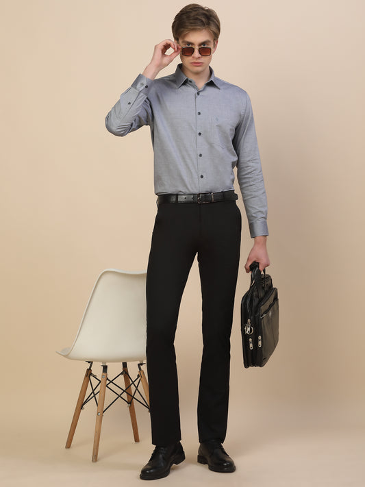 Formal Trouser for Men | Breathable & Soft with Color Fastness Regular Fit Poly Vicose Fabric Solid Pattern Hook & Bar Closure