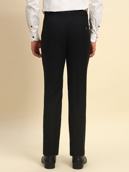 Formal Trouser for Men l Breathable & Soft with Color Fastness Regular Fit Terry Rayon Fabric Solid Pattern Hook & Bar Closure