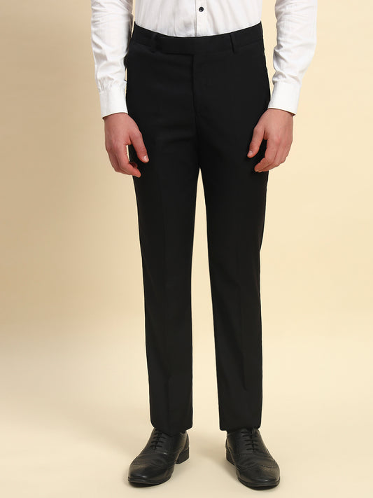 Formal Trouser for Men l Breathable & Soft with Color Fastness Regular Fit Terry Rayon Fabric Solid Pattern Hook & Bar Closure