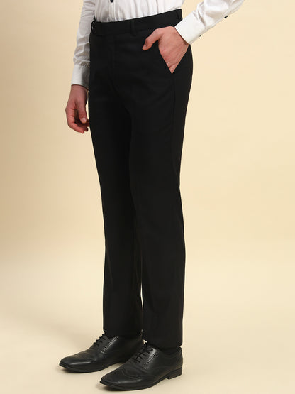 Formal Trouser for Men l Breathable & Soft with Color Fastness Regular Fit Terry Rayon Fabric Solid Pattern Hook & Bar Closure