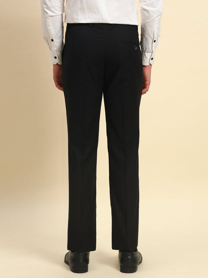 Formal Trouser for Men l Breathable & Soft with Color Fastness Regular Fit Terry Rayon Fabric Self Design Pattern Hook & Bar Closure