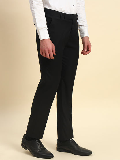 Formal Trouser for Men l Breathable & Soft with Color Fastness Regular Fit Terry Rayon Fabric Self Design Pattern Hook & Bar Closure