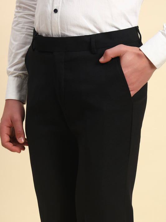 Formal Trouser for Men l Breathable & Soft with Color Fastness Regular Fit Terry Rayon Fabric Solid Pattern Hook & Bar Closure