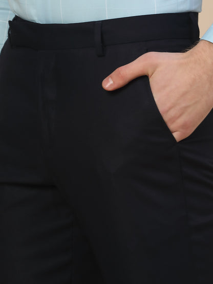 Formal Trouser for Men | Breathable & Soft with Color Fastness Regular Fit Terry Rayon Fabric Self Design Pattern Hook & Bar Closure