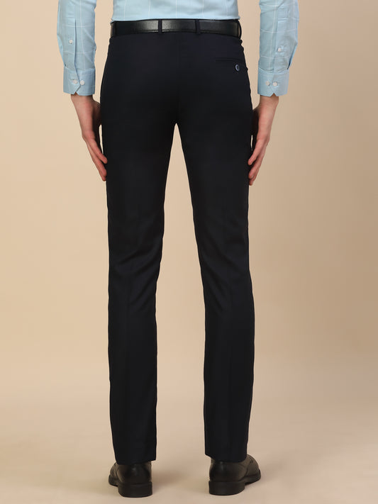 Formal Trouser for Men | Breathable & Soft with Color Fastness Regular Fit Terry Rayon Fabric Self Design Pattern Hook & Bar Closure