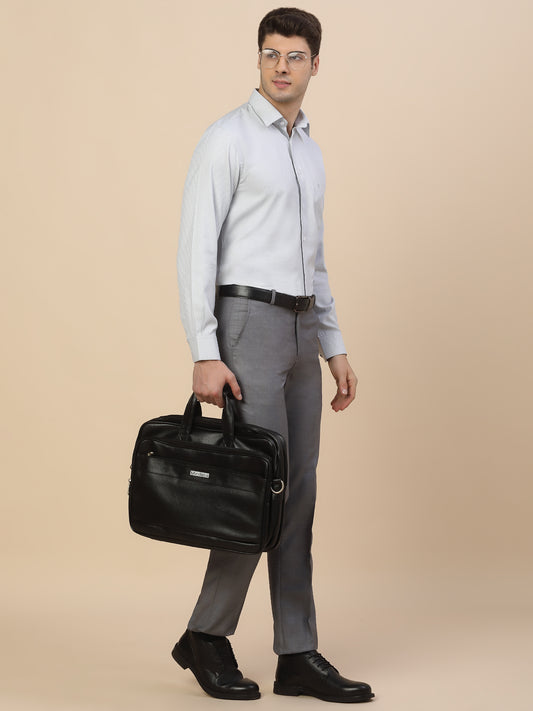 Formal Trouser for Men | Breathable & Soft with Color Fastness Regular Fit Terry Rayon Fabric Check Pattern Hook & Bar Closure