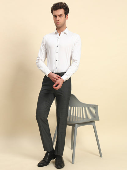 Formal Trouser for Men l Breathable & Soft with Color Fastness Regular Fit Poly Viscose Fabric Checkered Pattern Hook & Bar Closure