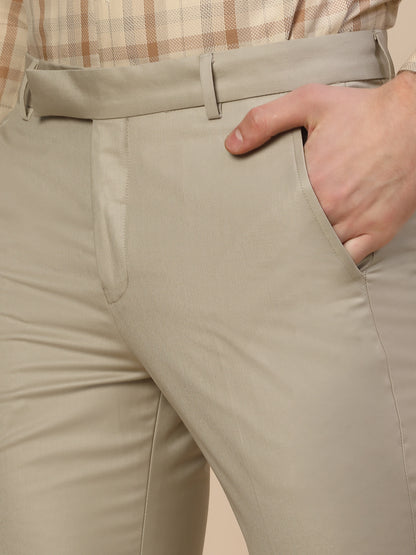 Formal Trouser for Men | Breathable & Soft with Color Fastness Regular Fit Terry Rayon Fabric Solid Pattern Hook & Bar Closure
