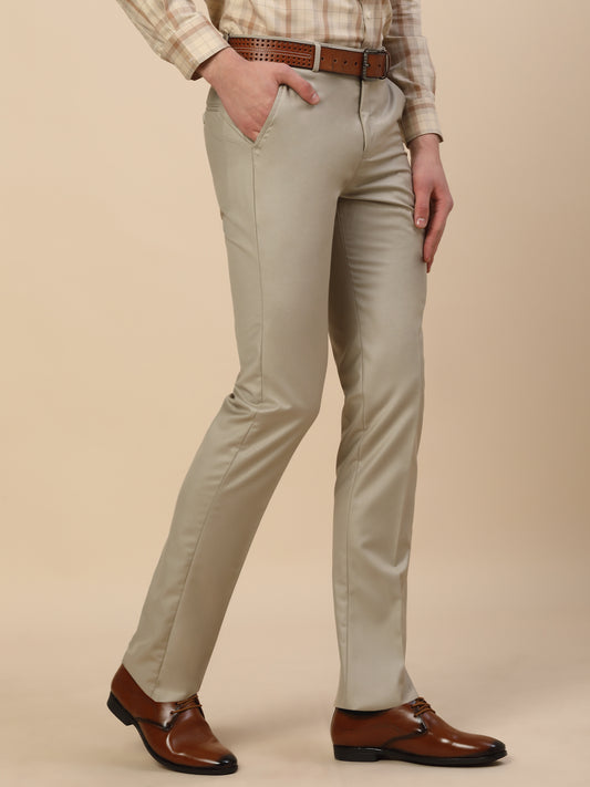 Formal Trouser for Men | Breathable & Soft with Color Fastness Regular Fit Terry Rayon Fabric Solid Pattern Hook & Bar Closure