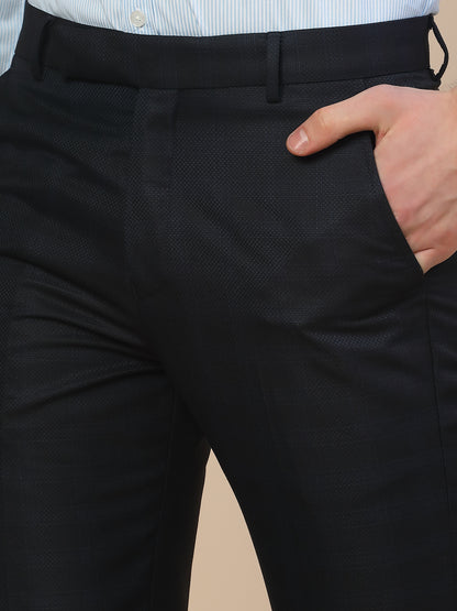 Formal Trouser for Men | Breathable & Soft with Color Fastness Regular Fit Poly Vicose Fabric Check Pattern Hook & Bar Closure