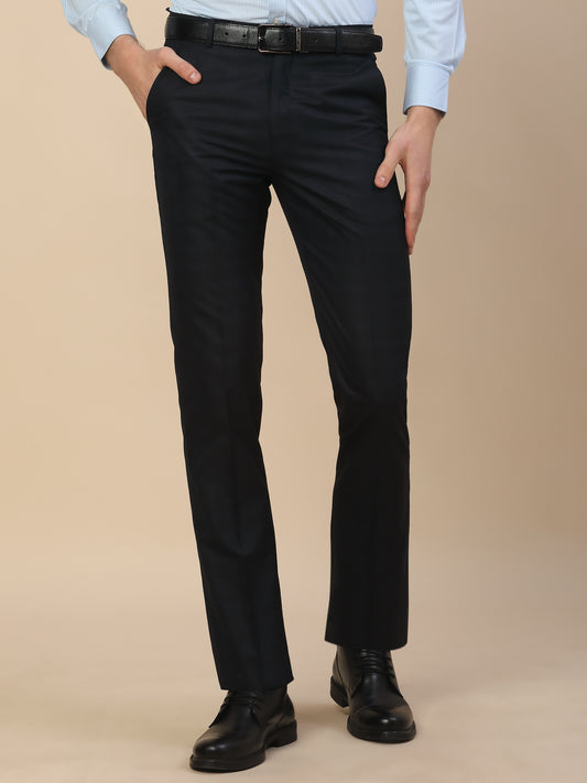 Formal Trouser for Men | Breathable & Soft with Color Fastness Regular Fit Poly Vicose Fabric Check Pattern Hook & Bar Closure