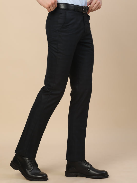 Formal Trouser for Men | Breathable & Soft with Color Fastness Regular Fit Poly Vicose Fabric Check Pattern Hook & Bar Closure