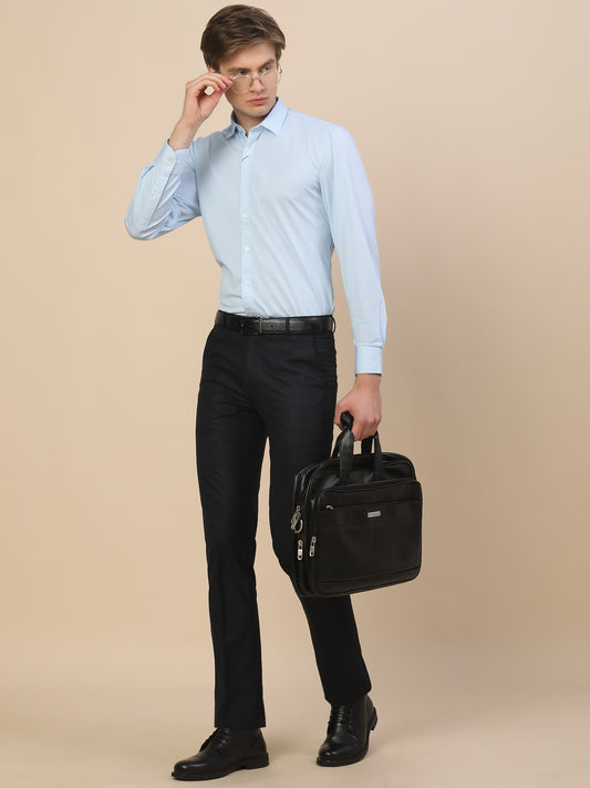 Formal Trouser for Men | Breathable & Soft with Color Fastness Regular Fit Poly Vicose Fabric Check Pattern Hook & Bar Closure