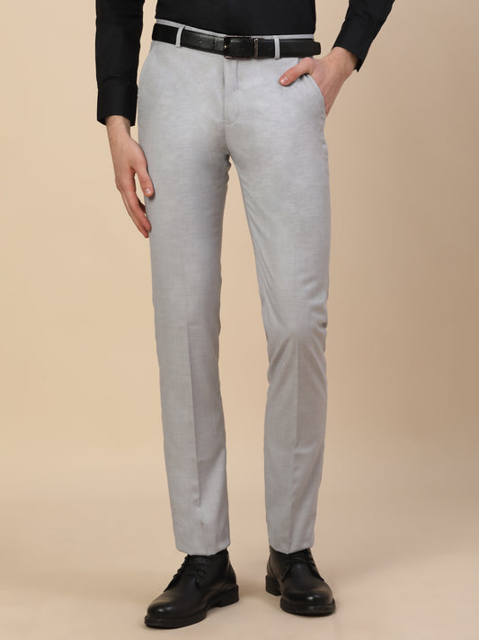 Formal Trouser for Men | Breathable & Soft with Color Fastness Regular Fit Terry Rayon Fabric Check Pattern Hook & Bar Closure