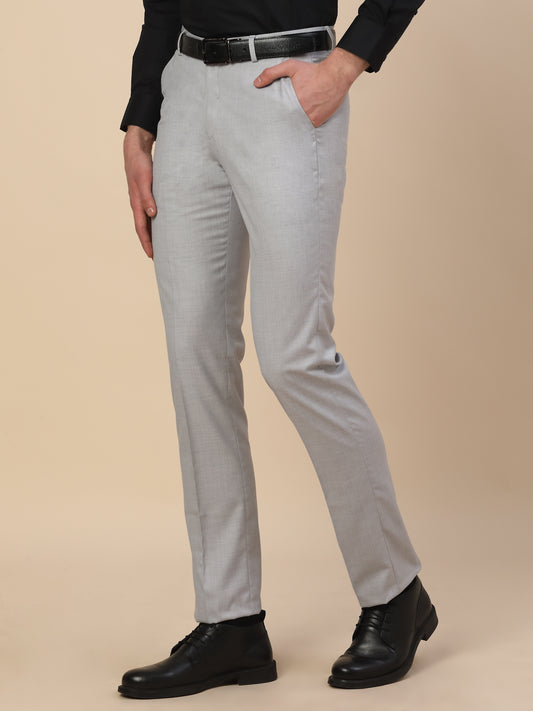 Formal Trouser for Men | Breathable & Soft with Color Fastness Regular Fit Terry Rayon Fabric Check Pattern Hook & Bar Closure