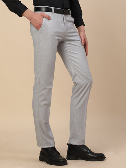 Formal Trouser for Men | Breathable & Soft with Color Fastness Regular Fit Terry Rayon Fabric Check Pattern Hook & Bar Closure