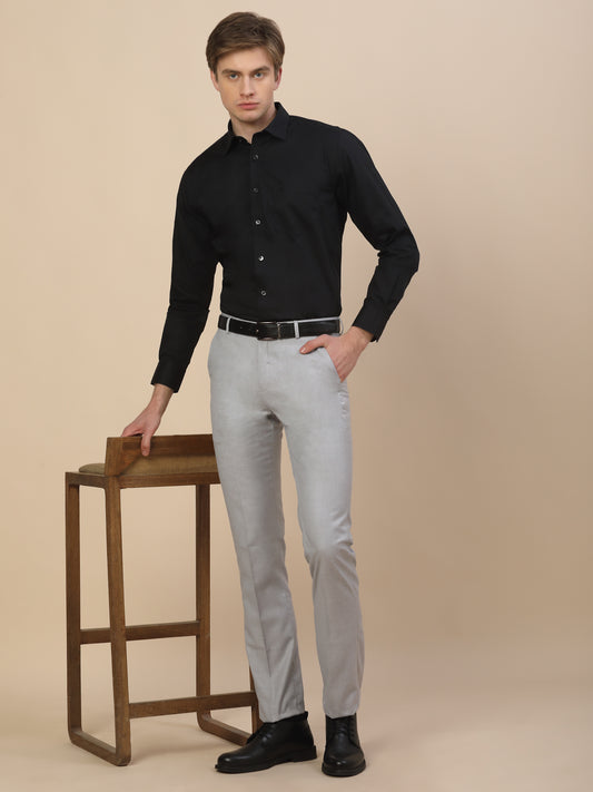 Formal Trouser for Men | Breathable & Soft with Color Fastness Regular Fit Terry Rayon Fabric Check Pattern Hook & Bar Closure