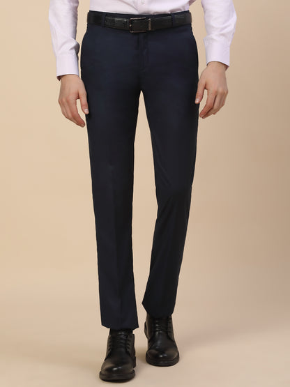 Formal Trouser for Men | Breathable & Soft with Color Fastness Regular Fit Terry Rayon Fabric Check Pattern Hook & Bar Closure