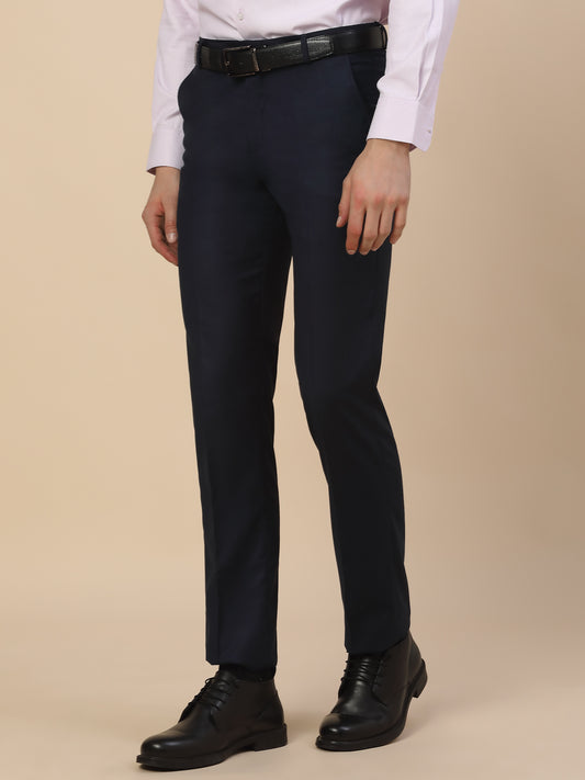 Formal Trouser for Men | Breathable & Soft with Color Fastness Regular Fit Terry Rayon Fabric Check Pattern Hook & Bar Closure