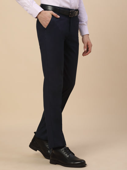 Formal Trouser for Men | Breathable & Soft with Color Fastness Regular Fit Terry Rayon Fabric Check Pattern Hook & Bar Closure